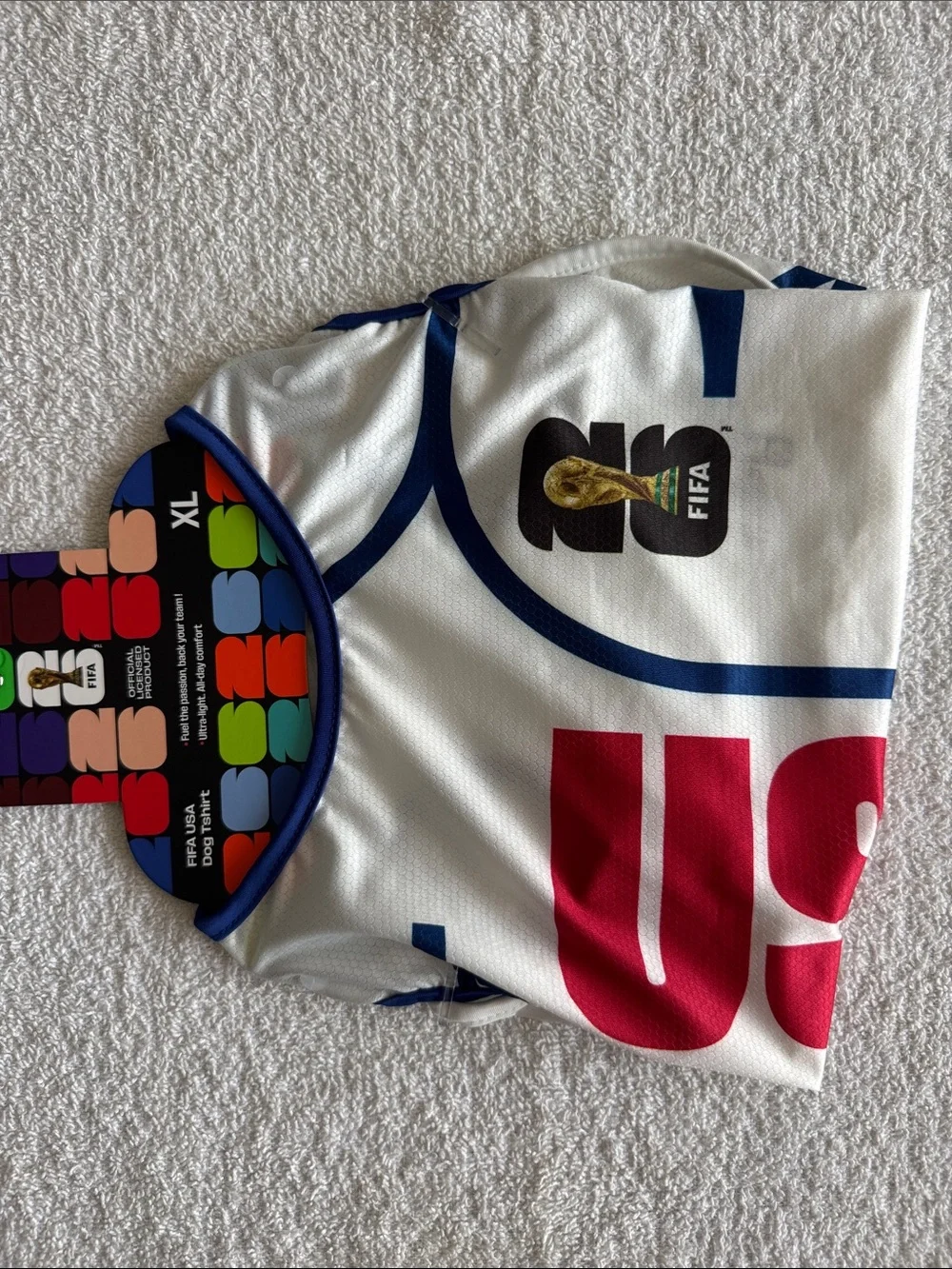 FIFA World Cup 26 “USA” White & Blue Dog Tee Shirt Top